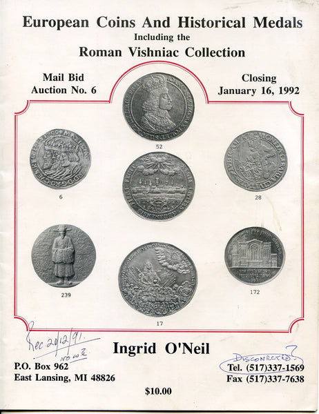 Ingrid O'Neil Mailbid 6, 16/1/1992