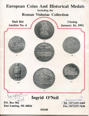 Ingrid O'Neil Mailbid 6, 16/1/1992