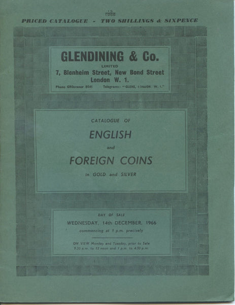 Glendining 14/12/66, Eng. & For. Gold & Silver, Priced