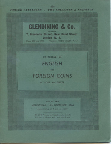 Glendining 14/12/66, Eng. & For. Gold & Silver, Priced