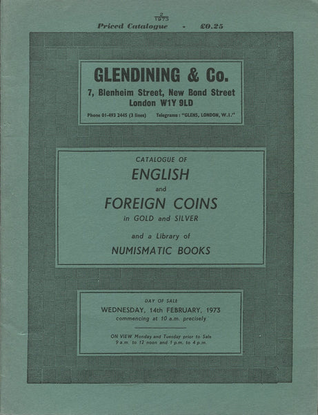 Glendining 14th February 1973, English & Foreign Coins, Books