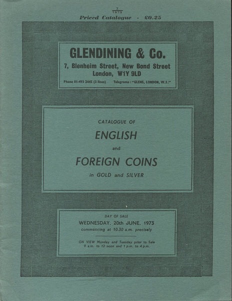 Glendining 20th June 1973, English & Foreign Coins