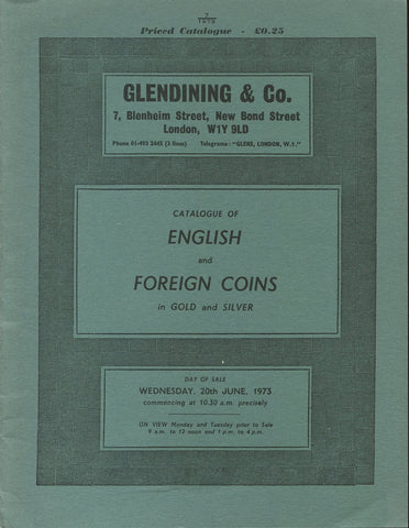 Glendining 20th June 1973, English & Foreign Coins