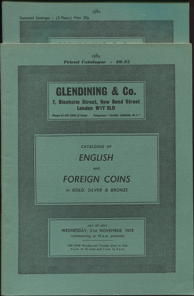 Glendining 21st November 1973, English & Foreign Coins (Illustrated & Priced)