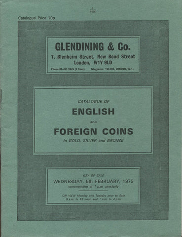 Glendining 5th February 1975, English & Foreign Coins