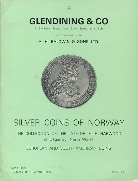 Glendining 4th November 1975, Harwood Silver Coins of Norway
