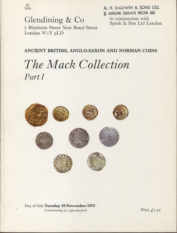 Glendining 18th November 1975, Mack part 1, Ancient British, Anglo-Saxon & Norman Coins