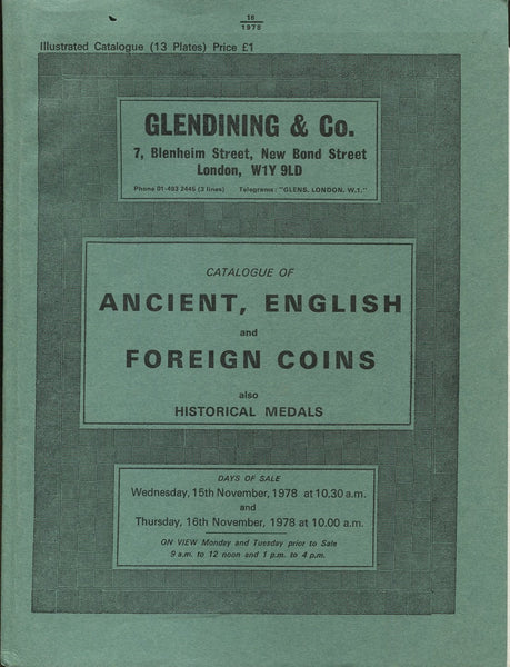 Glendining 15-16th November 1978, Ancient, English & Foreign Coins, Medals