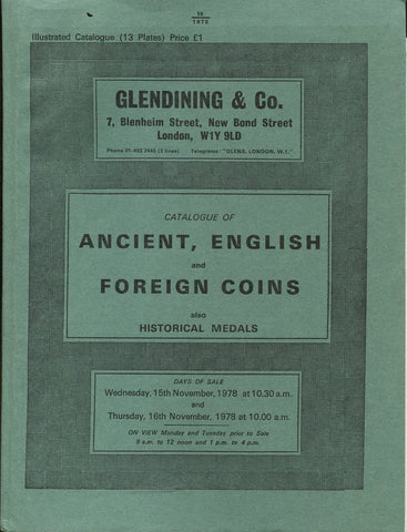 Glendining 15-16th November 1978, Ancient, English & Foreign Coins, Medals