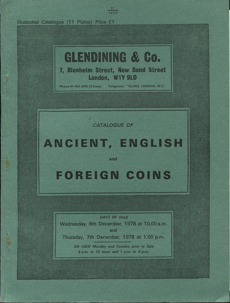 Glendining 6-7th December 1978, Ancient, English & Foreign Coins