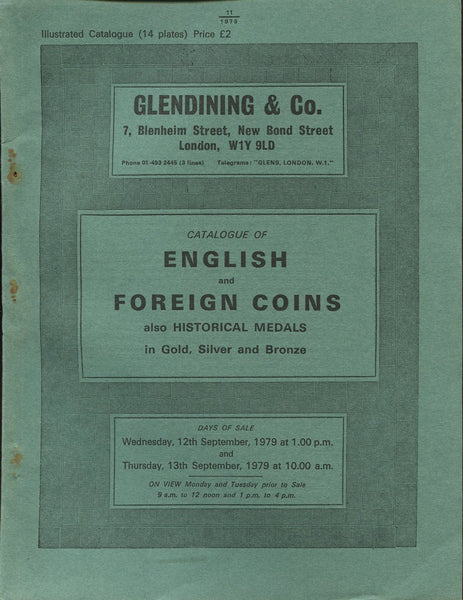 Glendining 12-13th Septetmber 1979, English & Foreign Coins, Historical Medals