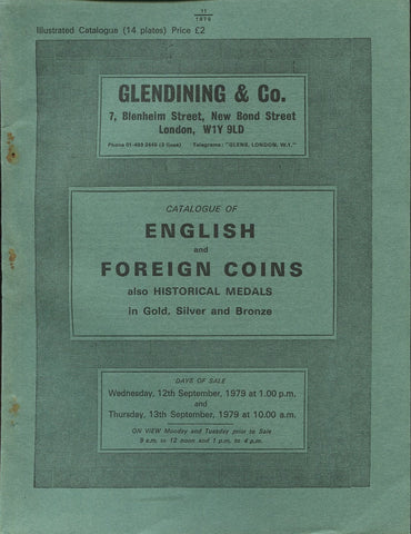 Glendining 12-13th Septetmber 1979, English & Foreign Coins, Historical Medals