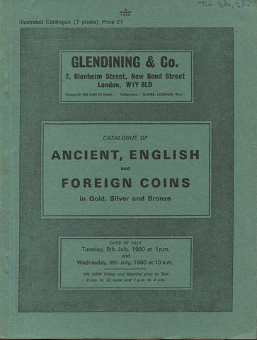 Glendining 8-9th July 1980, Ancient, English & Foreign Coins