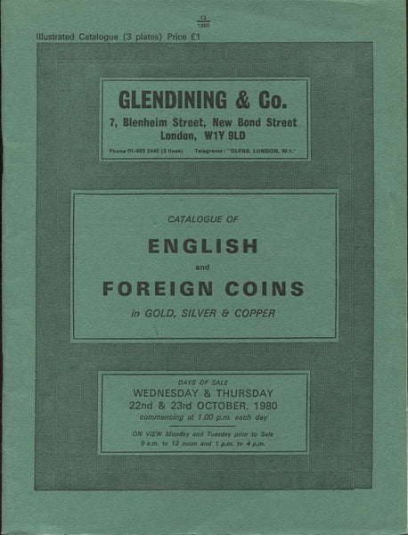 Glendining 22-23rd October 1980, English & Foreign Coins