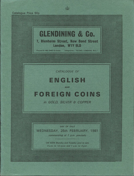 Glendining 25th February 1981, English & Foreign Coins