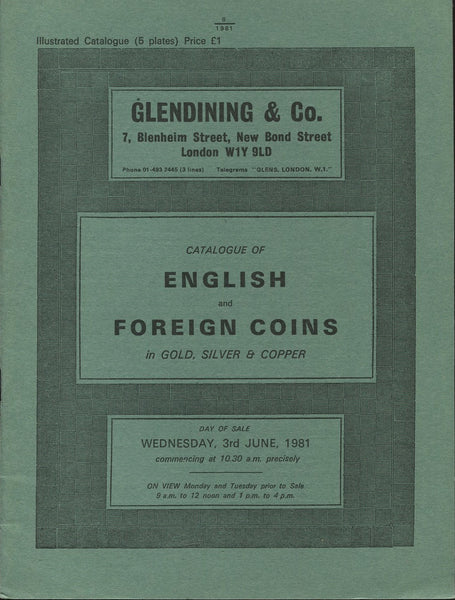 Glendining 3rd June 1981, English & Foreign Coins