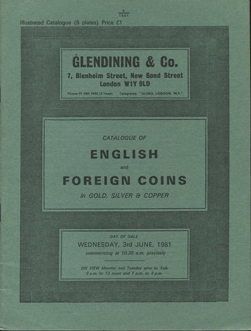 Glendining 3rd June 1981, English & Foreign Coins