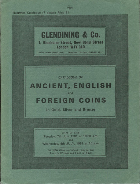 Glendining 7-8th July 1981, Ancient, English & Foreign Coins