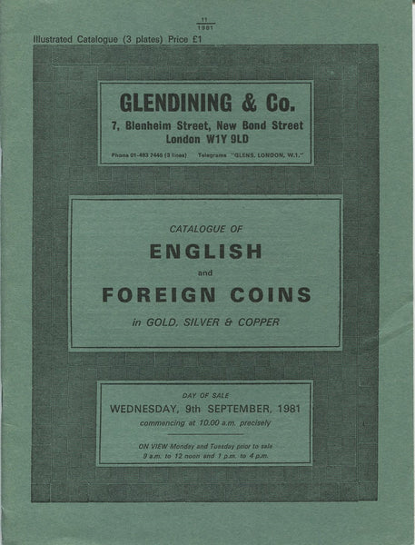 Glendining 9th September 1981, English & Foreign Coins
