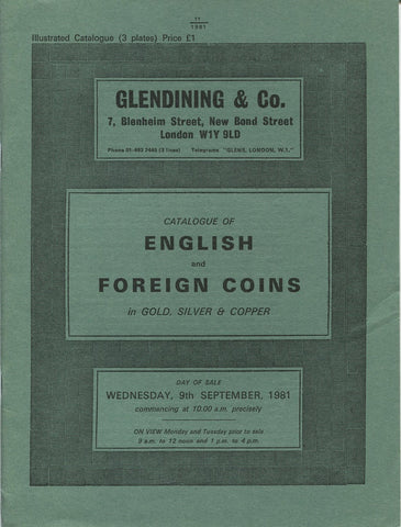 Glendining 9th September 1981, English & Foreign Coins