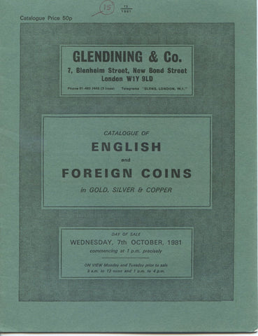 Glendining 7th October 1981, English & Foreign Coins