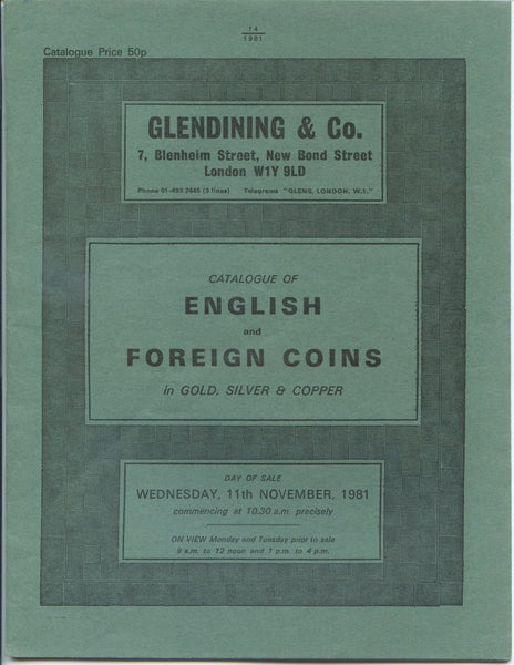Glendining 11th November 1981, English & Foreign Coins