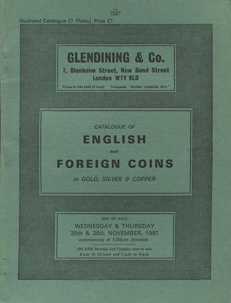 Glendining 25th November 1981, English & Foreign Coins