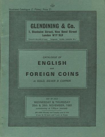 Glendining 25th November 1981, English & Foreign Coins