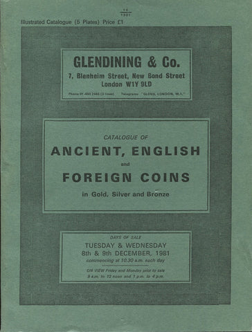 Glendining 8th December 1981, Ancient, English & Foreign Coins