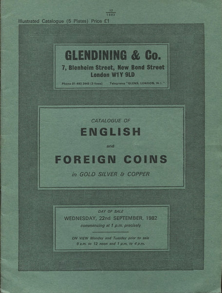 Glendining 22nd September 1982, English & Foreign Coins