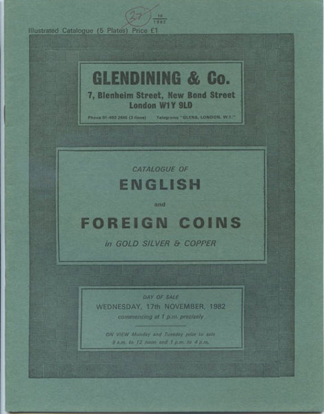 Glendining 17/11/1982, English & Foreign Coins