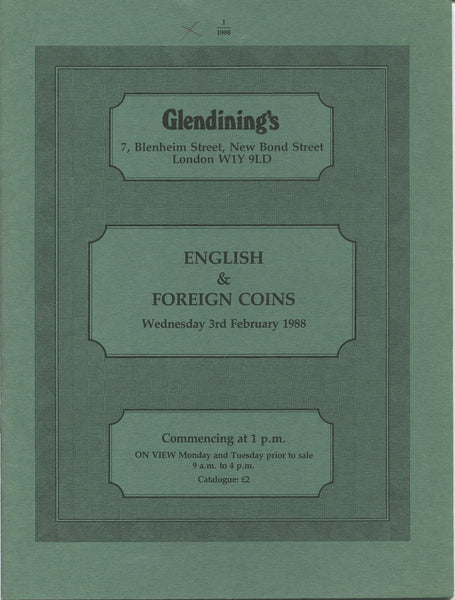 Glendining 3rd February 1988, English & Foreign Coins