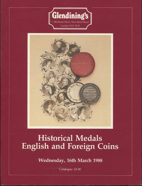 Glendining 16th March 1988, Medals, English & Foreign Coins