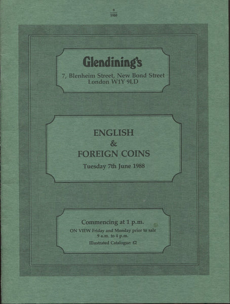 Glendining 7th June 1988, English & Foreign Coins