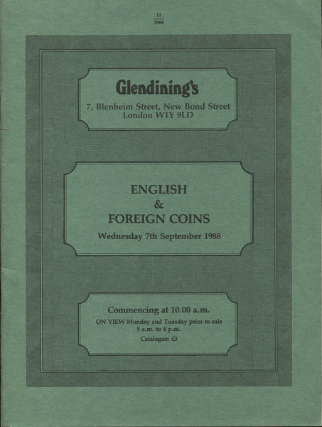 Glendining 7th September 1988, English & Foreign Coins