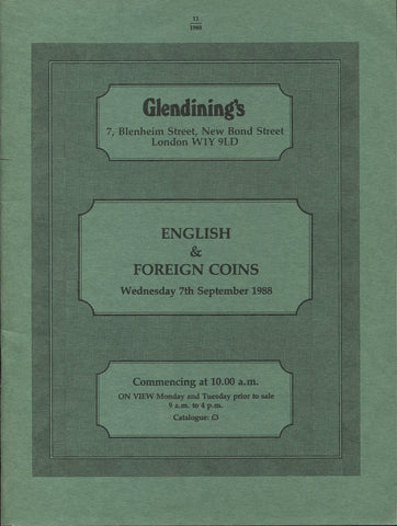 Glendining 7th September 1988, English & Foreign Coins
