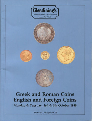 Glendining 3-4th October 1988, Greek, Roman, English & Foreign Coins