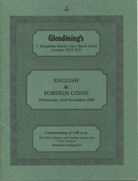 Glendining 23rd November 1988, English & Foreign Coins