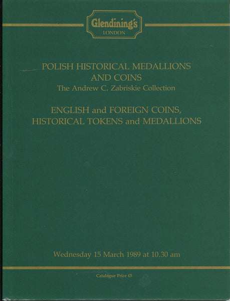 Glendining 15th March 1989, Zabriskie Polish Medallions & Coins