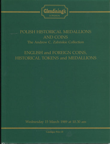 Glendining 15th March 1989, Zabriskie Polish Medallions & Coins