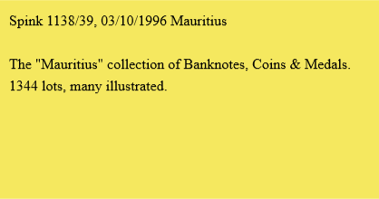 Spink 1138/39, 03/10/1996 Mauritius