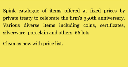 Spink 350th Anniversary Private Treaty Sale