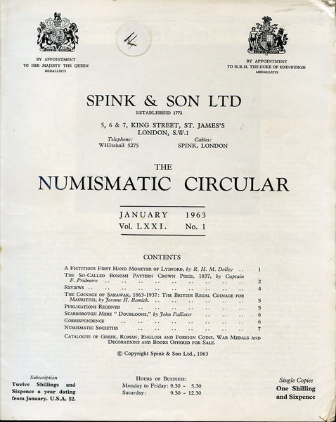 Spink Numismatic Circular 1963, Complete Year