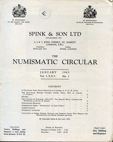 Spink Numismatic Circular 1963, Complete Year