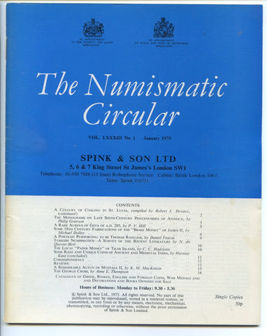 Spink Numismatic Circular 1975 - January