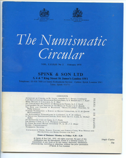 Spink Numismatic Circular 1975 - February