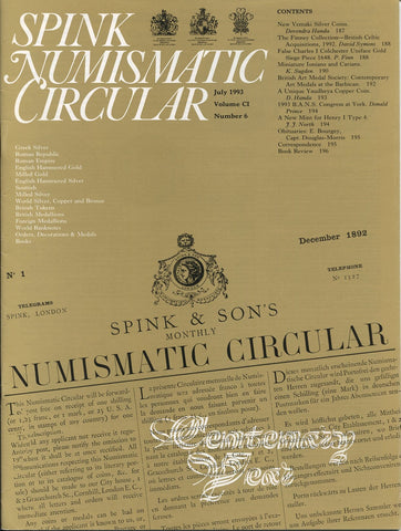 Cover image of the Spink Numismatic Circular for July 1993