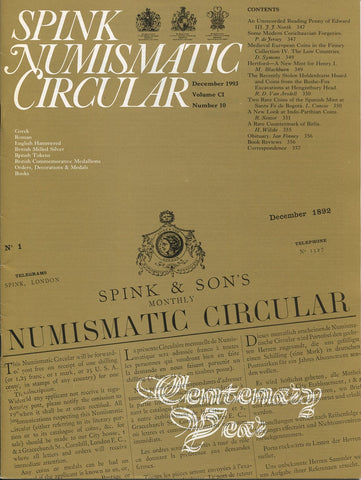 Cover image of Spink Numismatic Circular for December 1993