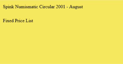 Spink Numismatic Circular 2001 - August