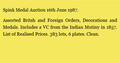 Spink Medal Auction 16/6/1987